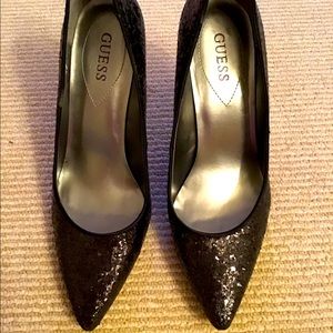 GUESS black sequence heels, size 7.5M